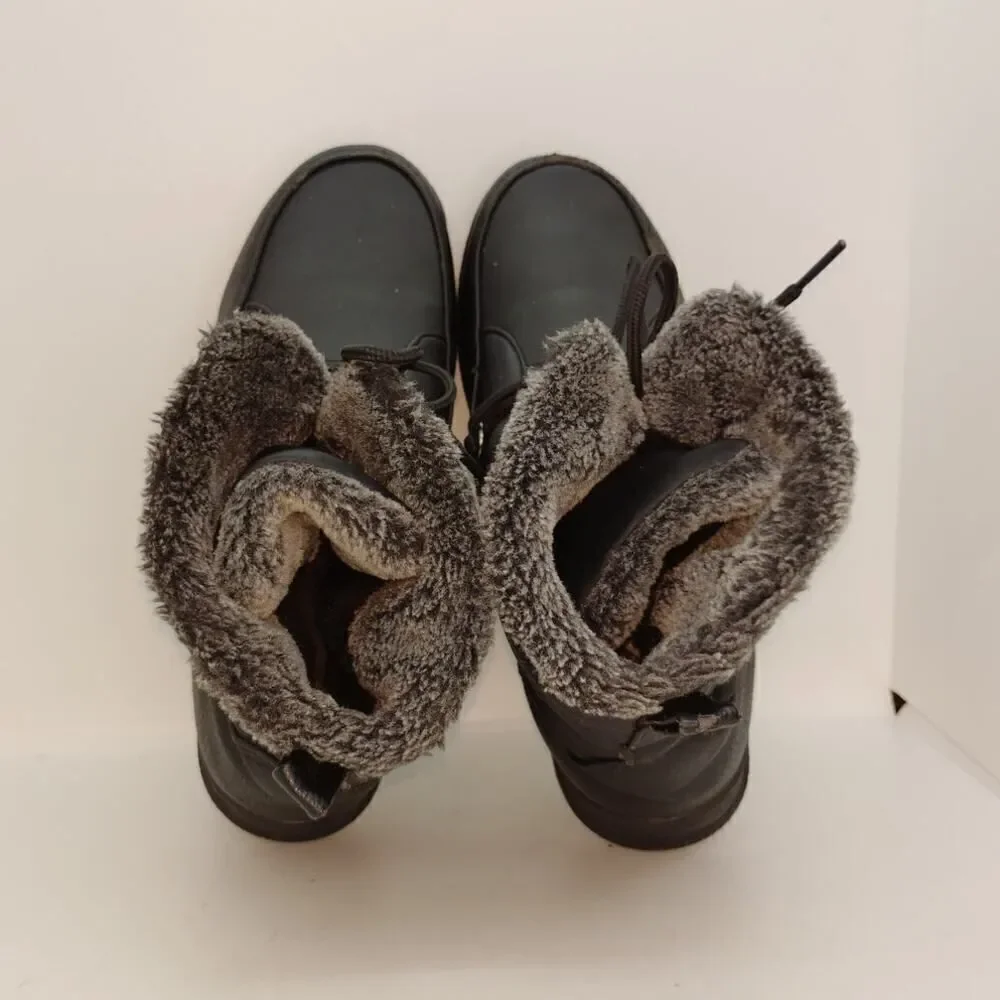 Weatherproof Womens Pre-owned Black, Faux Fur Lined Winter Boots - sz. 6 1/2M